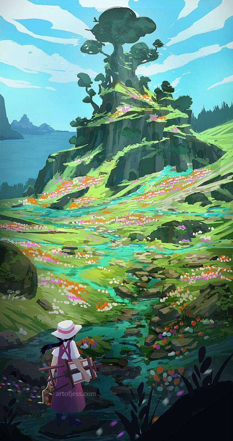 100 Hình nền ảnh phong cảnh anime đẹp full HD máy tính điện thoại
