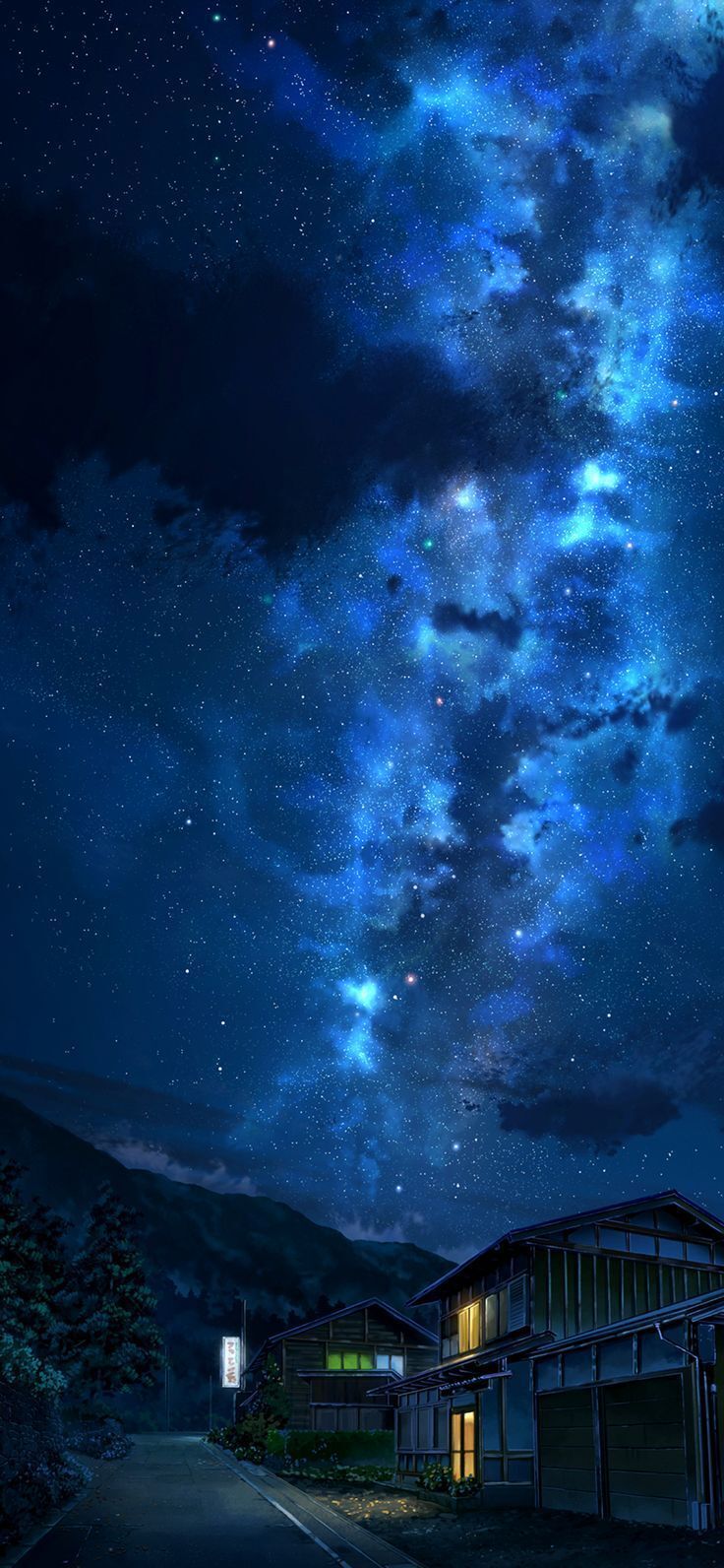Hình ảnh bầu trời đêm đẹp anime, ảnh bầu trời đêm 3D buồn đẹp nhất